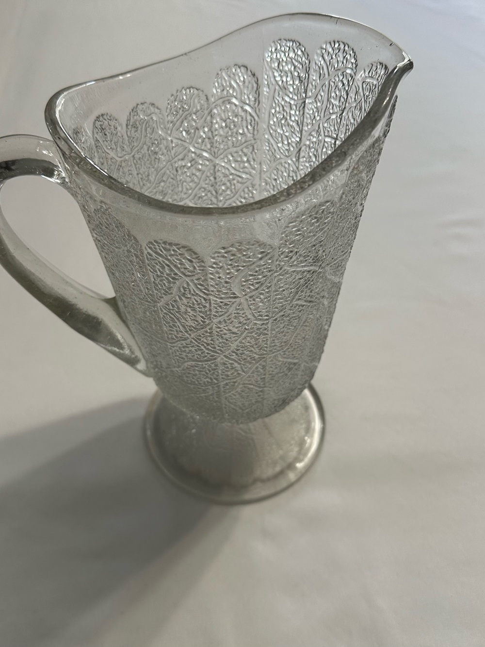 Clear Textured Glass Pitcher - Decorative Home Dining